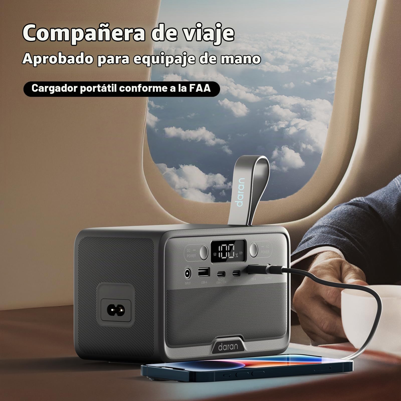 Estación de energía portátil 89,6 Wh batería LiFePO4, power bank solar 100 W pico, cargador con toma de corriente y carga rápida PD para hogar, camping y actividades al aire libre (gris)