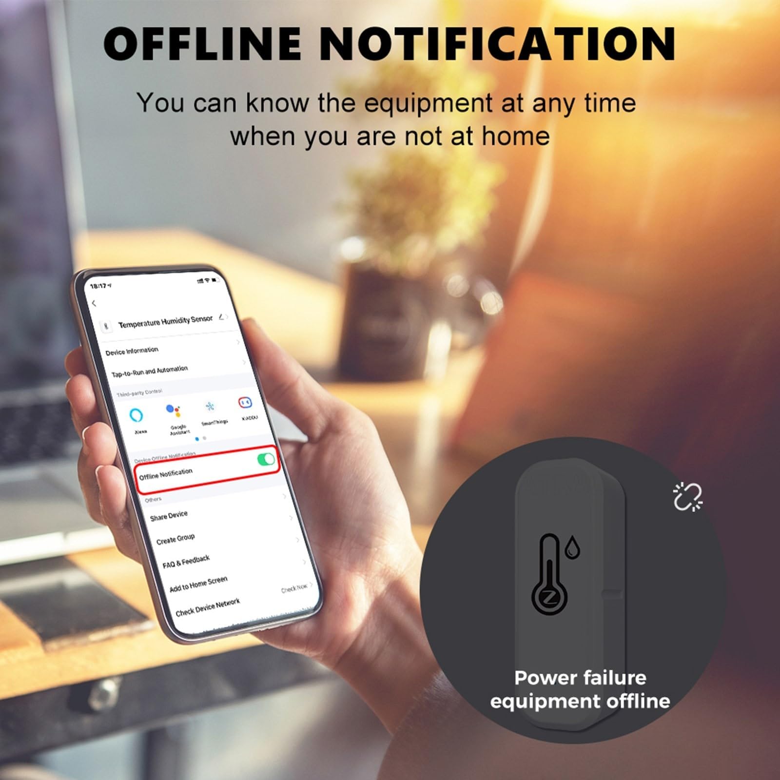 Inteligentny czujnik Wi-FI do inteligentnego domu, higrometr, termometr, monitor temperatury i wilgotności (3 sztuki)