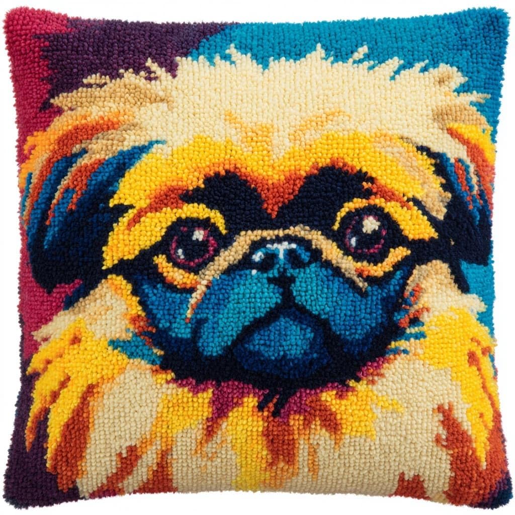 Henypt DIY Latch Hook Pillow Kits Dog