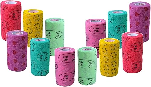 Miniatura 227 de Cinta adhesiva para veterinarios (negro) (paquete de 2) (4 pulgadas x 15 pies), autoadhesiva, adherente, cohesiva, flexible, autoadhesiva, rollo