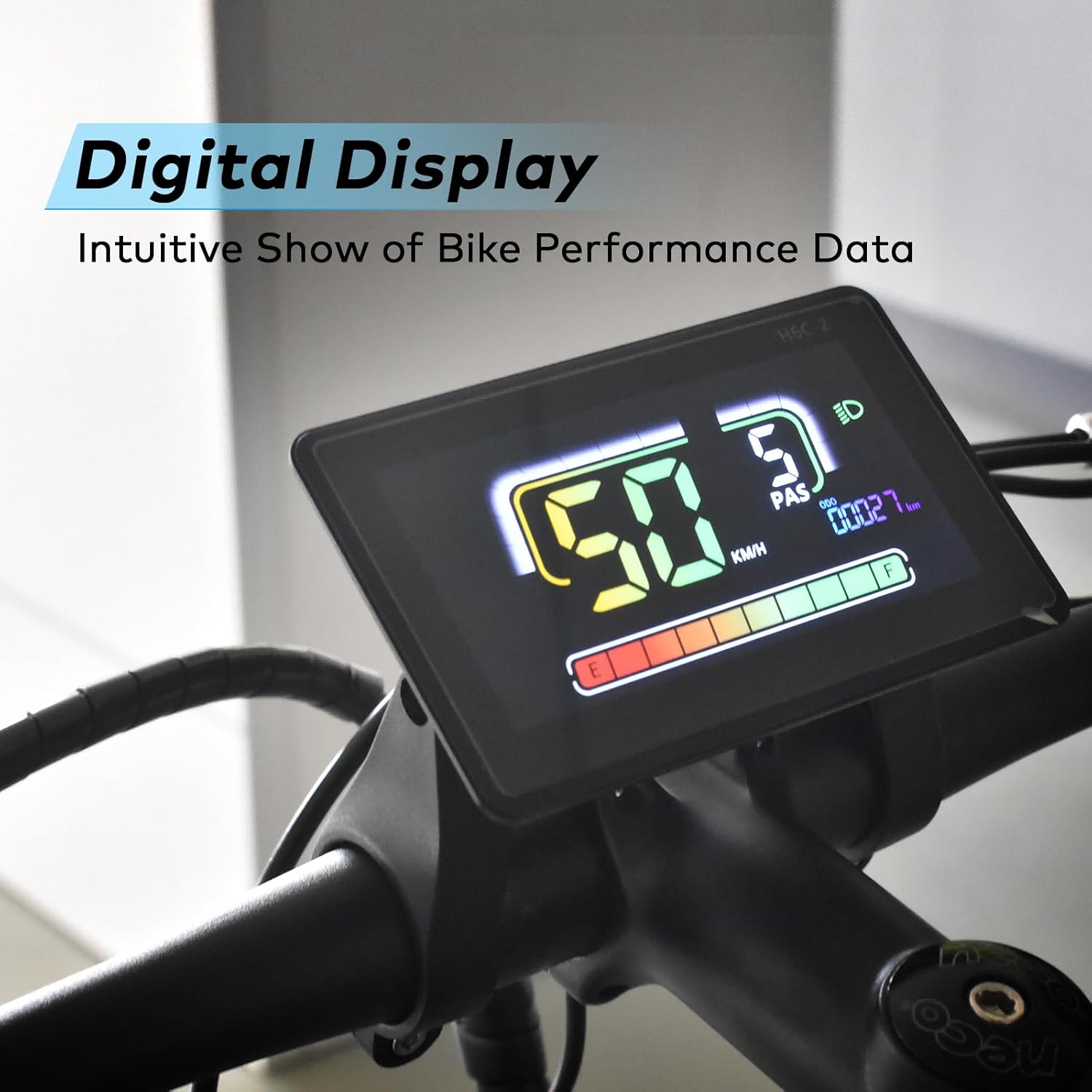 Ebike Display, UART No. 2 Protocol, Colorful LCD Cycling Computer Wireless APP Connection, with USB Charging Port, Panel Screen Bicycle Speedometer Odometer(H6C-2(BLE))
