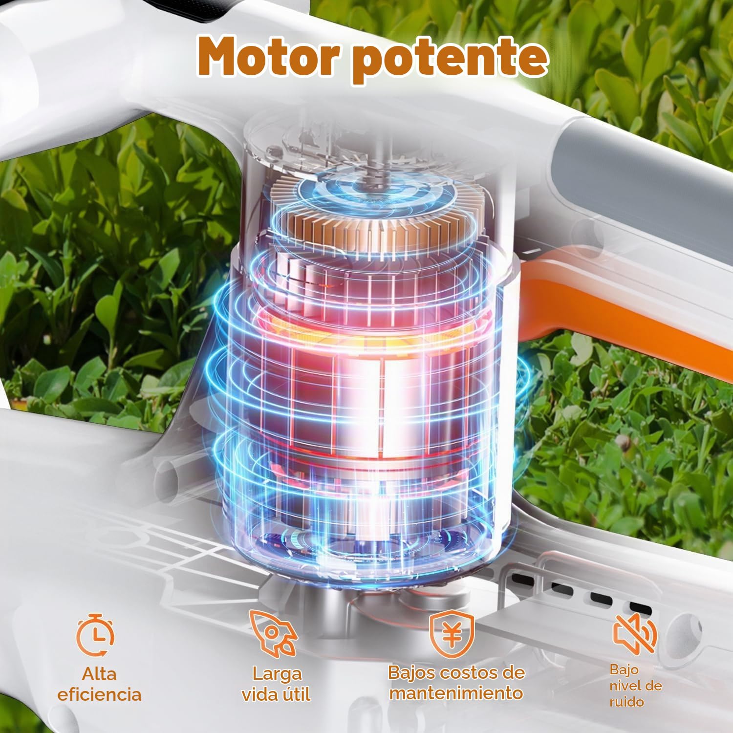 Litheli Recortasetos a batería 20V con batería de 2,0 Ah, Hedge Trimmer mit einem 2,0 Ah Akku. ergonomischer Griff, 45CM Messerlänge für leichte Trimmarbeiten, Leicht Gewicht