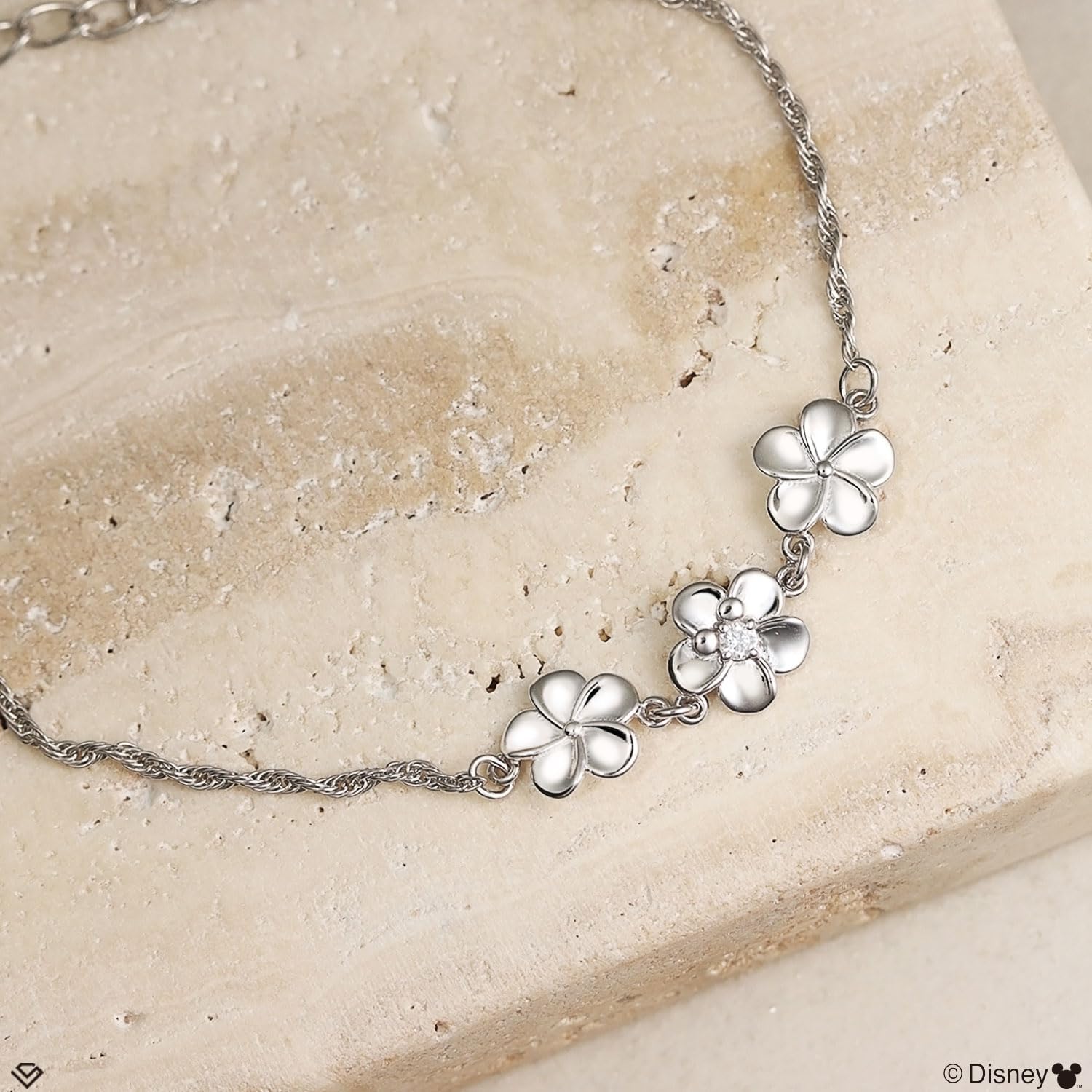 【LARA Christie(ララクリスティー)のストアを表示】最終セール！[ララクリスティー] ハワイアンジュエリー ディズニーコレクション シルバー925 「ミッキー」 プルメリア 3P ブレスレット l
