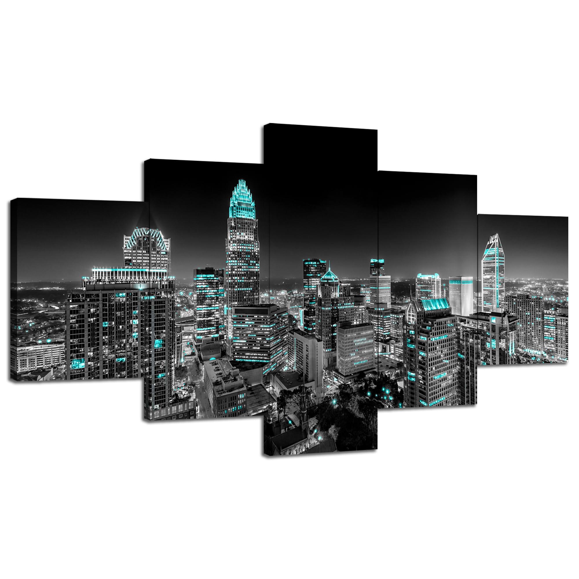 Amazon.com: Cawpom Charlotte Skyline Wall Art Charlotte North 