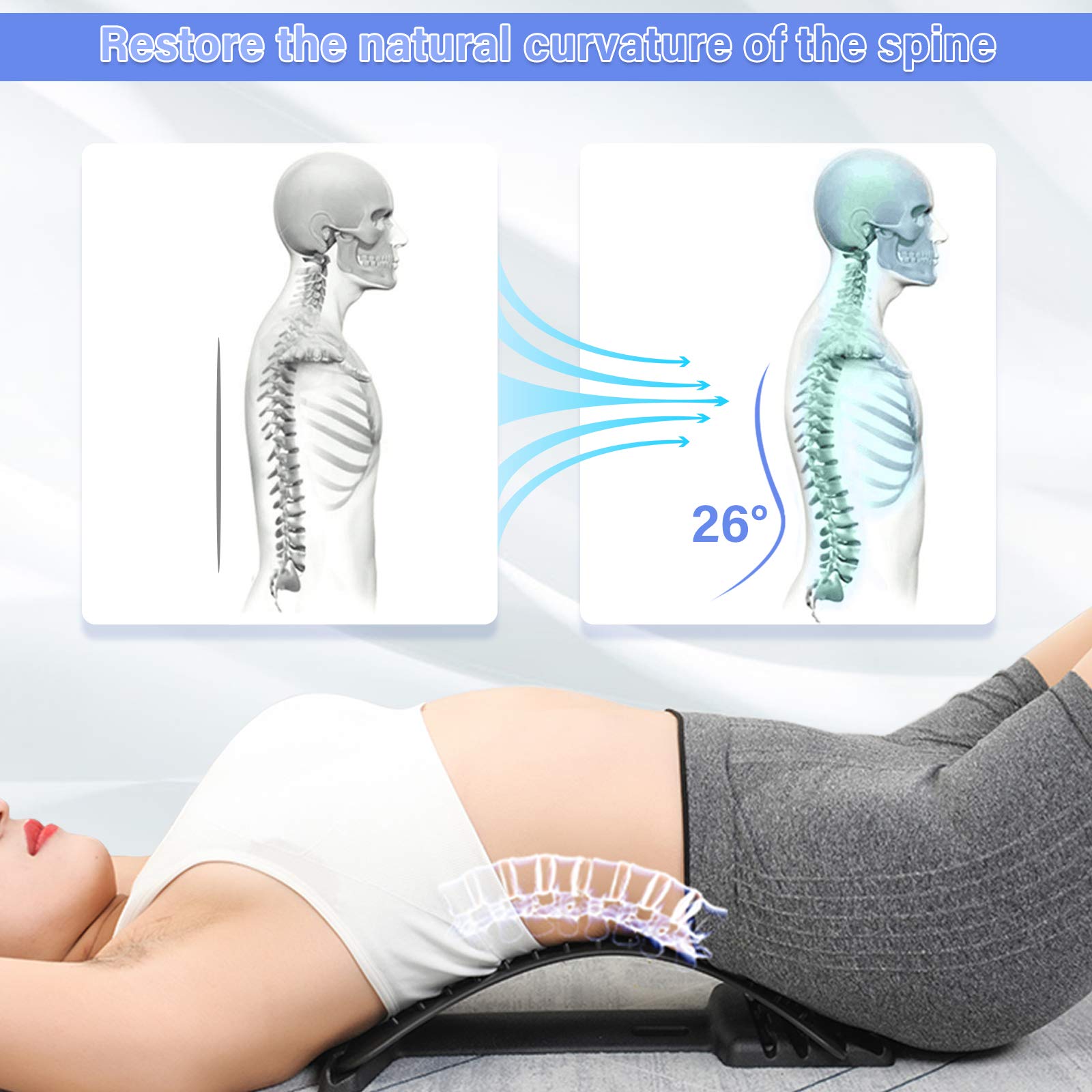 Back Stretcher, Lumbar Back Pain Relief Device MultiLevel Back