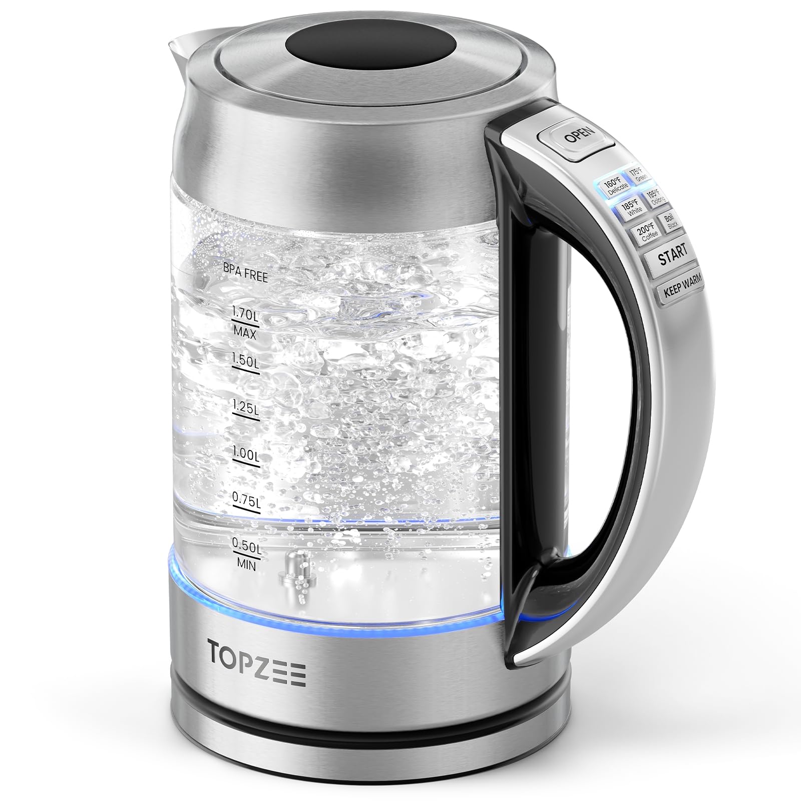 Amazon.com: TOPZEE 1.7L Glass Electric Kettle for Coffee & Tea