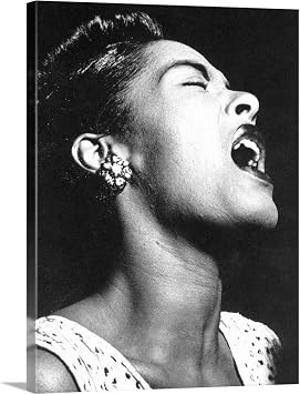 GREATBIGCANVAS Billie Holiday 1915-1959, American Canvas Wall Art Print, Jazz Home Decor Artwork, 18"x24"