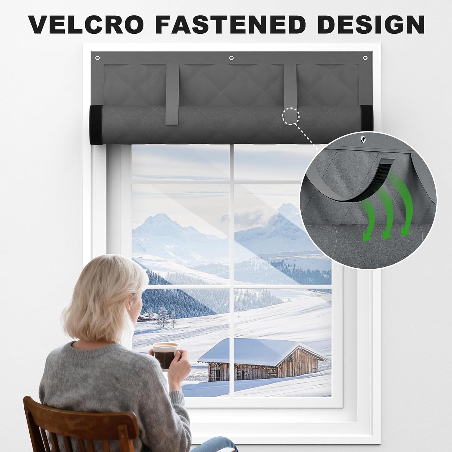Customized Window Insulation Winter, Cold Weather Thermal Insulation Cover with Cotton, Insulated Window Cover for Winter, Heavy Duty Window Insulation Kit, Window Draft Cold Air Blocker
