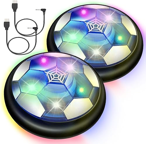 JRD&BS WINL Hover - Pelota de fútbol para niños y niñas, pelota de fútbol flotante recargable con luces LED y cojín de espuma, juego de fútbol de