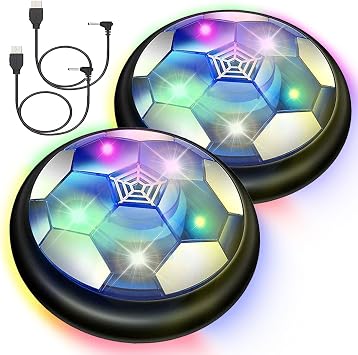 JRD&BS WINL Hover Soccer Ball Toys for Boys Girls,Rechargeable Floating Soccer Ball with Led Lights and Foam Cushion,Indoor Air Football Game for Kids Age 3-122Pack