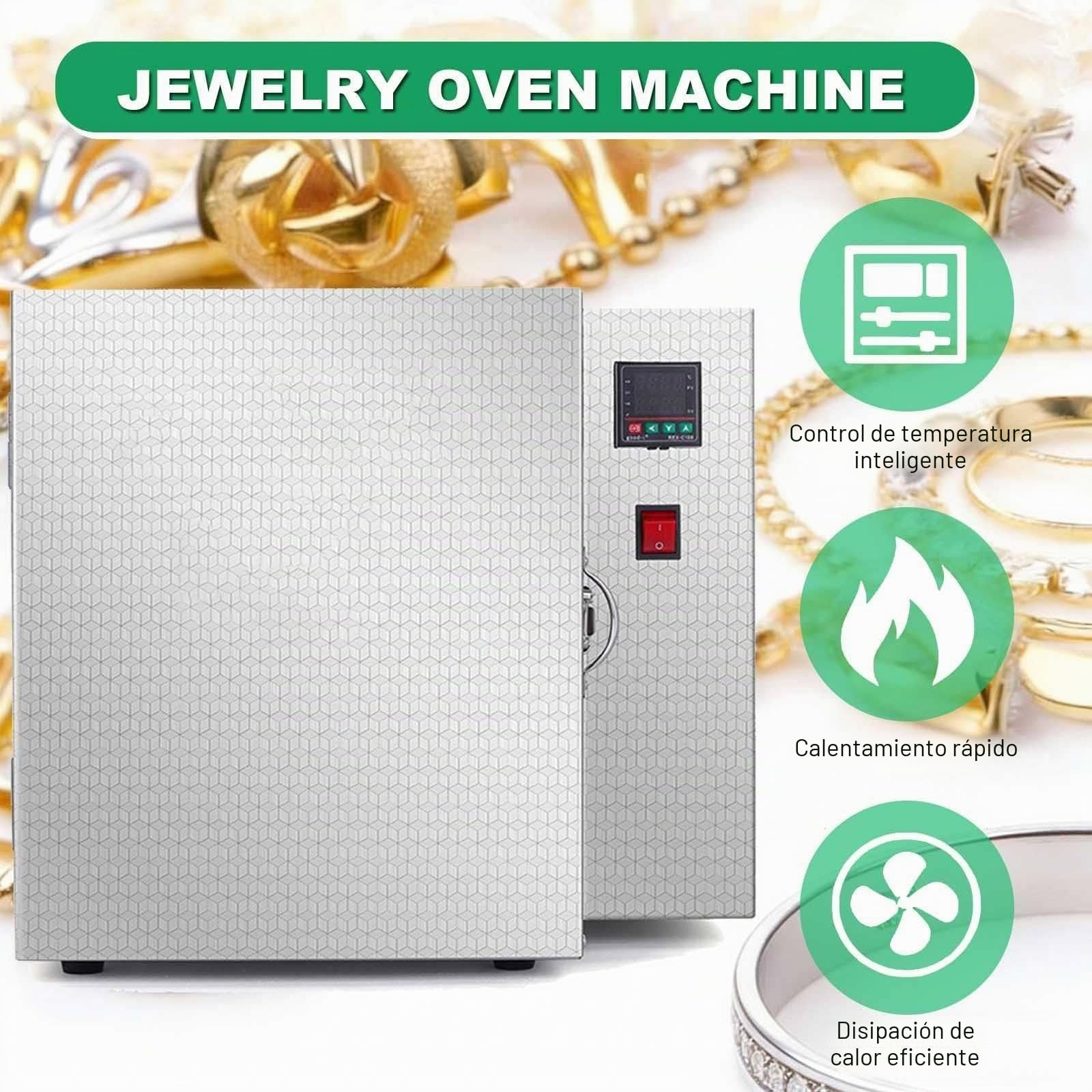 Horno Eléctrico Digital 1500W - Máx. 800°C para Cerámica, Alfarería y Fundición de Joyas, Horno para Estudio Doméstico con Guantes y Herramientas, Cámara 15x15x20cm