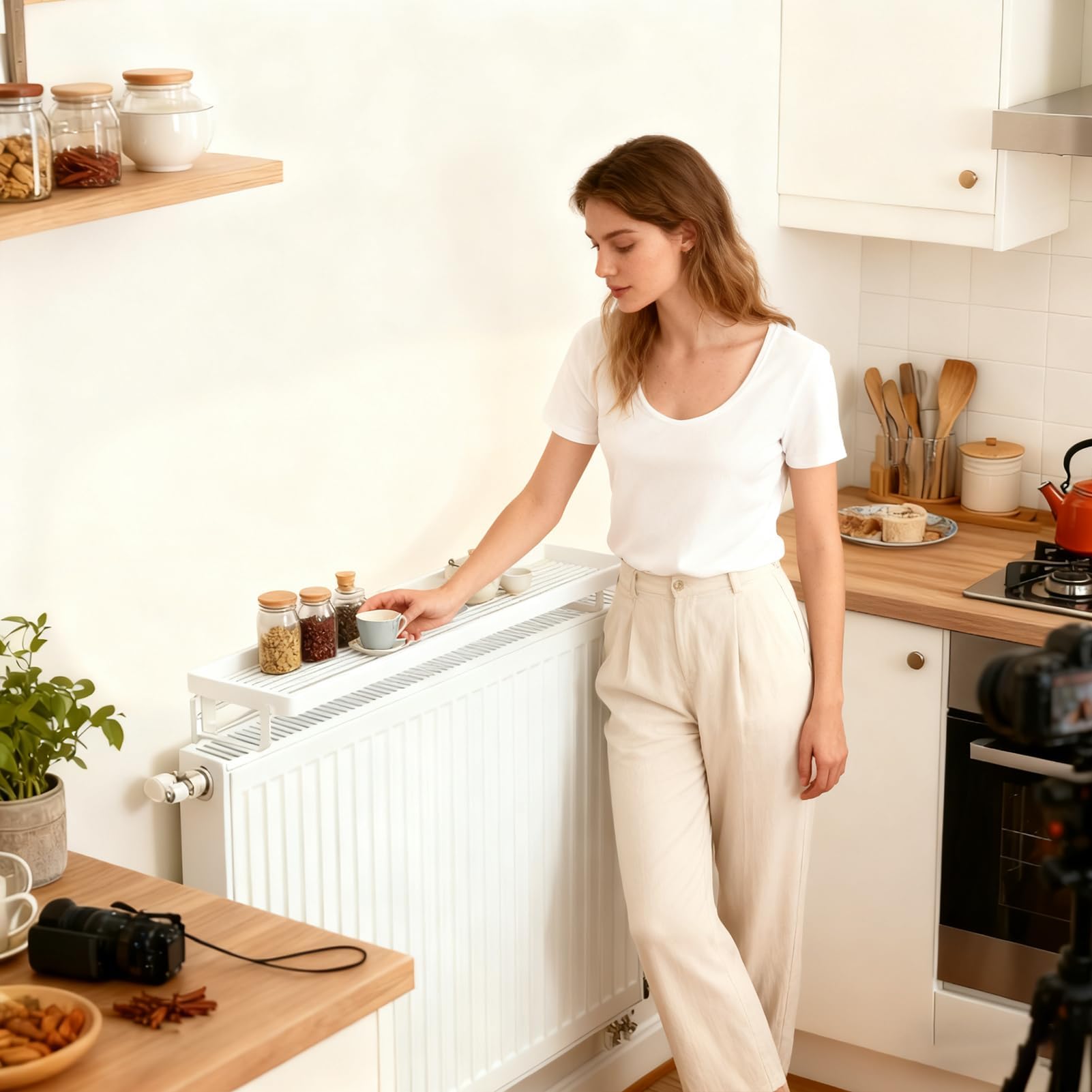 Mensola per termosifone, in metallo, resistente al calore, 50 x 12 x 7 cm, per la casa, la cucina, il soggiorno, gli accessori per termosifoni