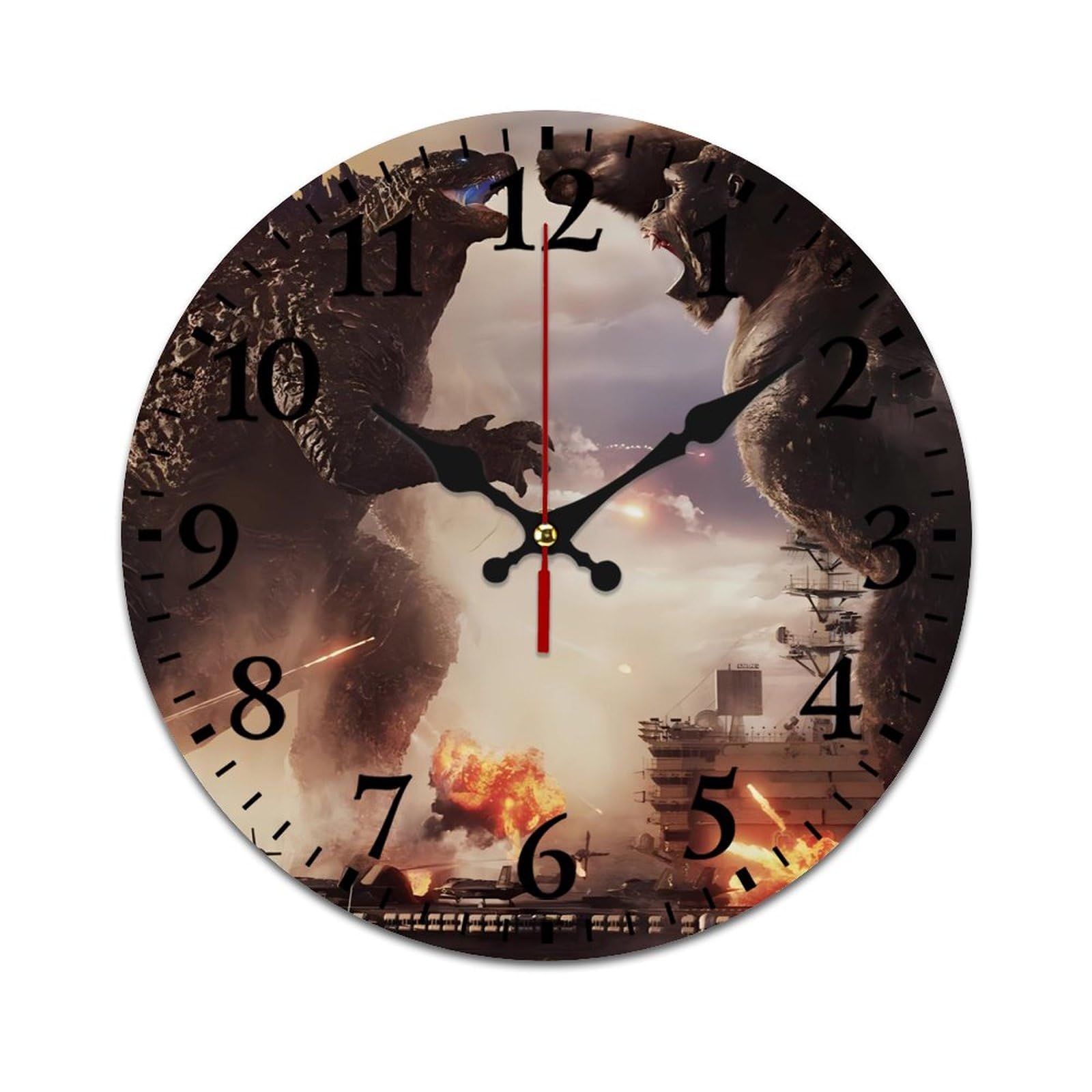 Amazon.co.jp: ゴジラ 掛け時計 PVC壁掛け時計 静音 連続秒針 壁掛け