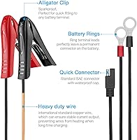 Vista 7 de Cargador de batería automático Mantenedor Motocicleta Trickle Float para Tender 6V 12V