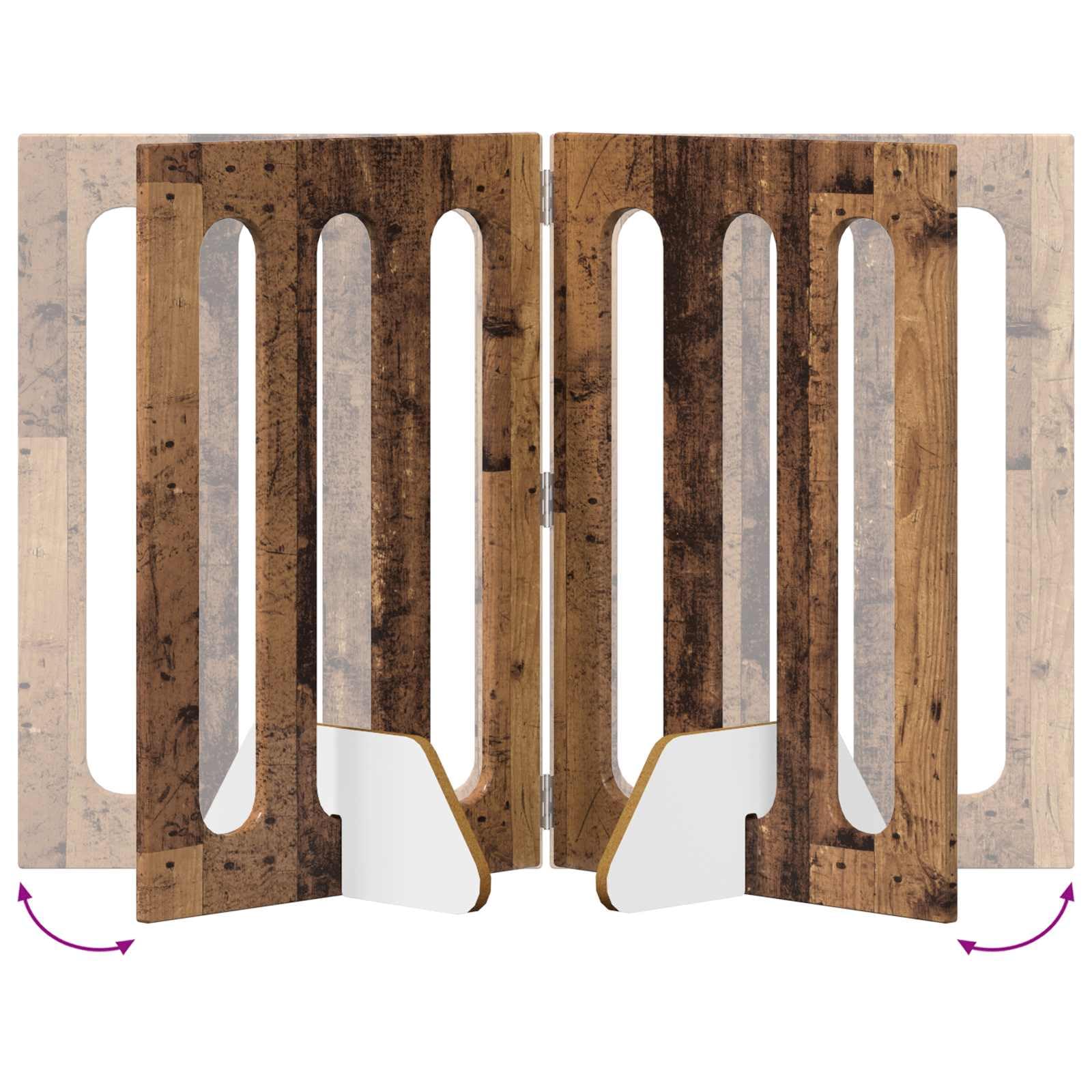 Valla plegable para mascotas de madera de roble, 2 paneles, 100,5 x 38 x 70 cm, sin taladrar, bisagras giratorias de 180°, para casa y casa, interior seguro para perros y cachorros