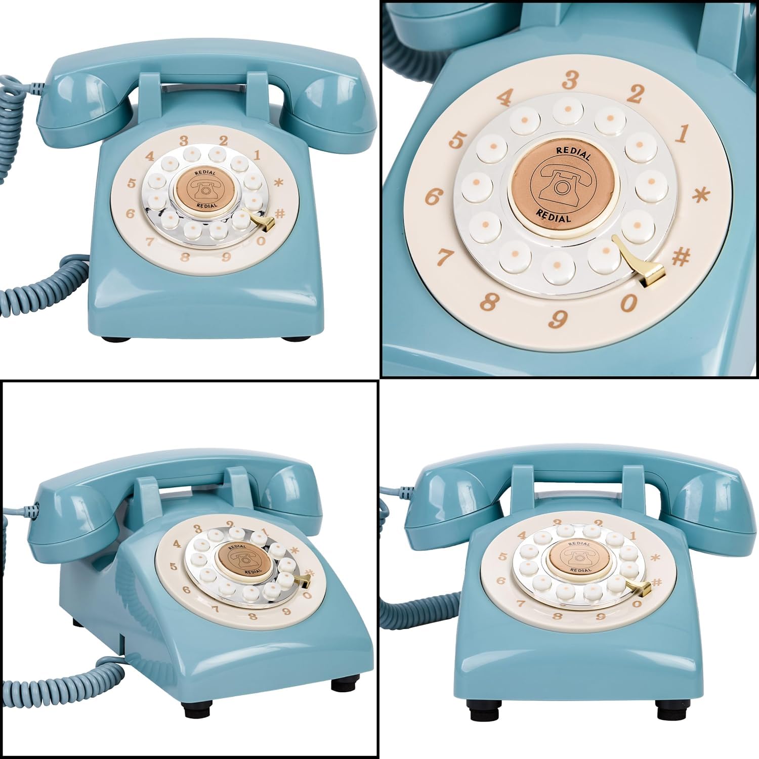Audio Gästebuch Hochzeit Telefon (Blau + Schild)