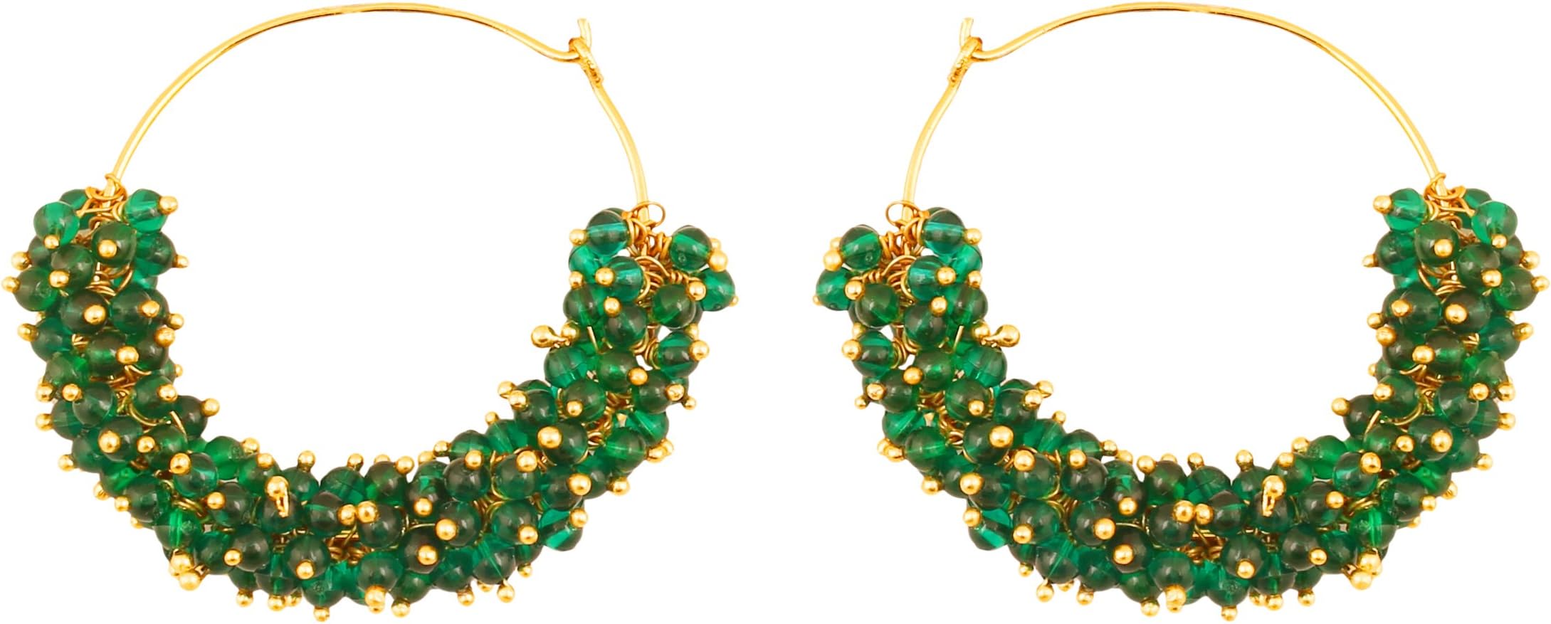 Indian Bollywood Colorful Bead Trendy Elegant Fresh Fashion Earrings In Gold Silver Tone For Women.