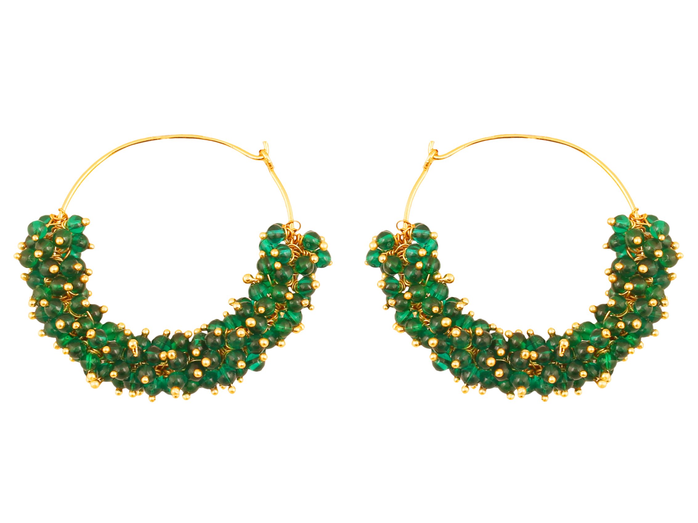 TouchstoneIndian Bollywood Colorful Bead Trendy Elegant Fresh Fashion Earrings In Gold Silver Tone For Women.