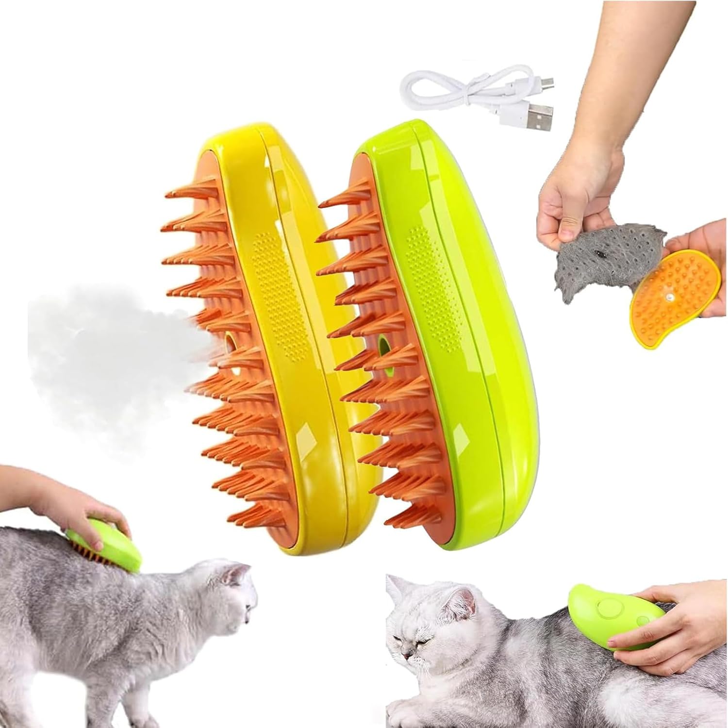 3 In1 Cat Steamy Brush, Cat Steamy Brush, Steamy Cat Brush with Water