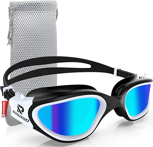RIOROO Gafas de natación, gafas de natación polarizadas para hombres, mujeres, adultos, jóvenes, antiniebla, sin fugas, visión amplia