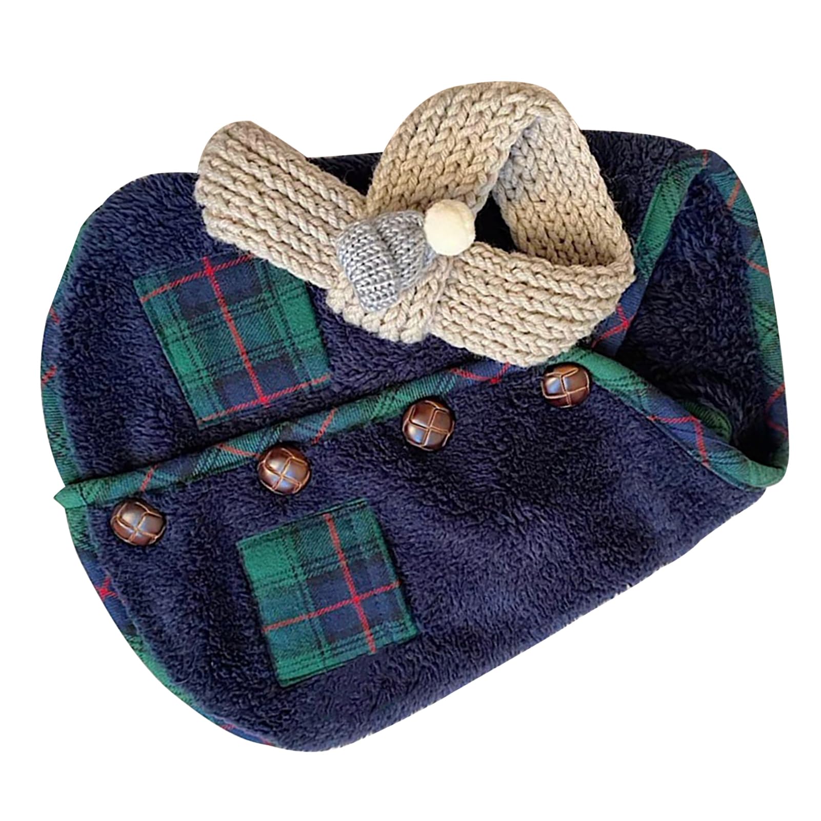 Muiltvoe Dog Winter Clothes, Thickened Fabric Pet Apparel for Small Dogs with Scarf, Comfortable Warm Clothing for Bichon Frise Pomeranian Poodle Cats in Autumn Winter Early Spring (L)