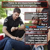 Vista 5 de Womens Medical Alert Bracelet with Engraving, 316L Steel Drop, Extra Small