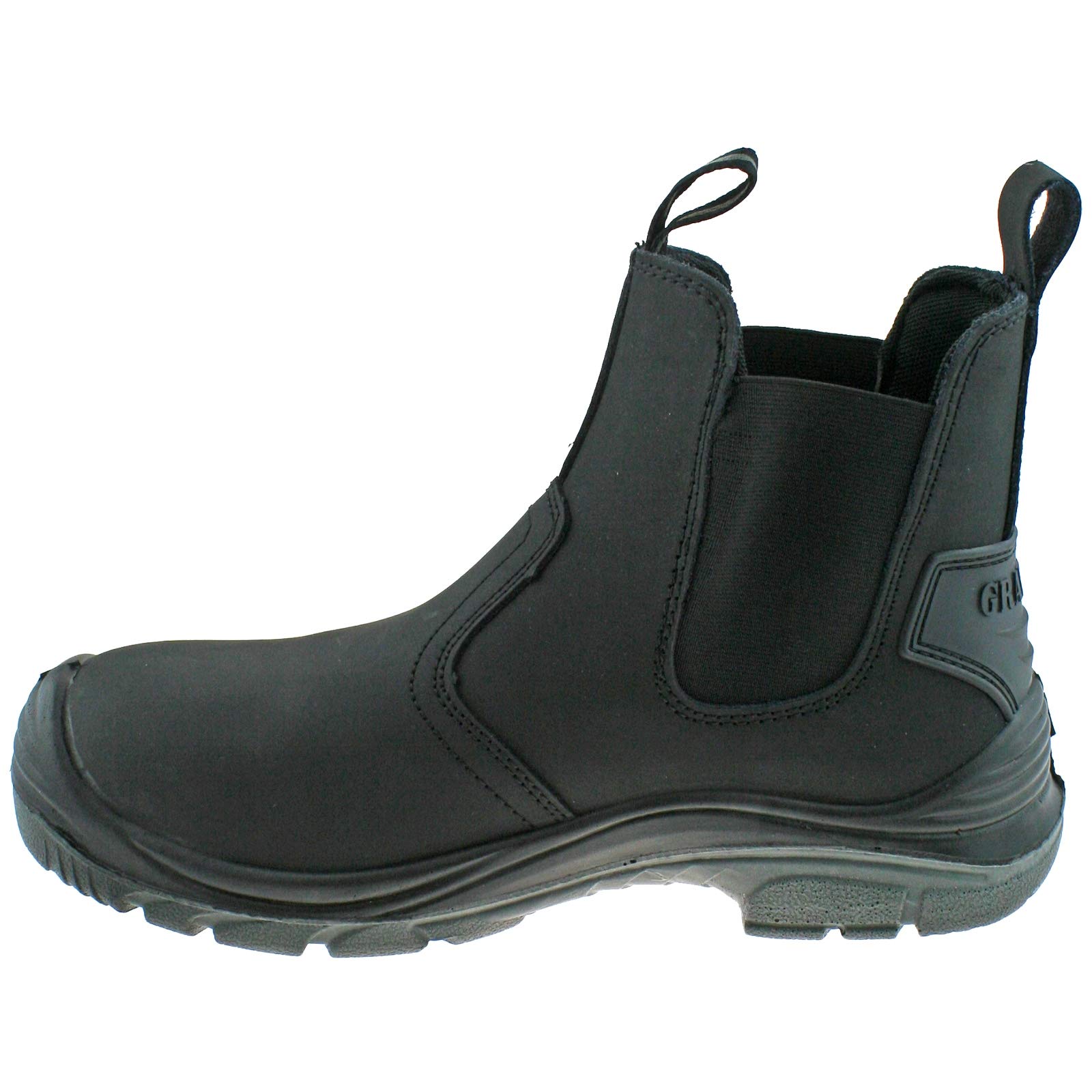 Grafters Mens Black Lightweight Safety Chelsea Dealer Work Boots M371A KD-UK