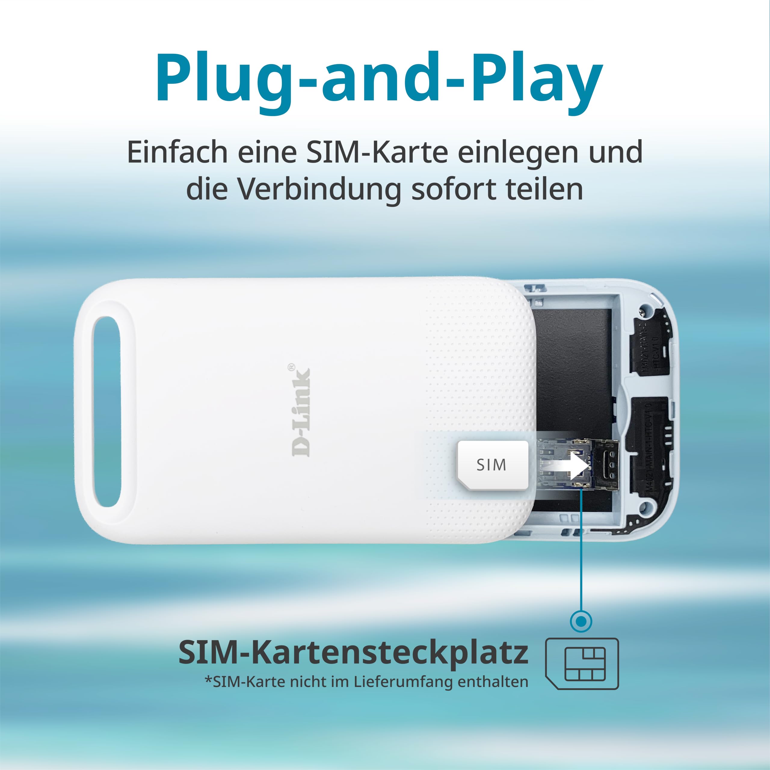 D-Link DWR-933W 4G LTE+ AX600 Wi-Fi 6 Mobiler Hotspot, Tragbarer SIM-Router mit LCD-Display, Dualband WLAN, Verbindung für bis zu 64 Geräte, 3000-mAh-Akku, USB-C
