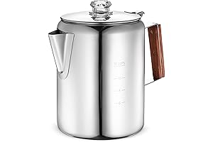 Eurolux Percolator Coffee Maker Pot: No Plastic, Real Coffee Taste