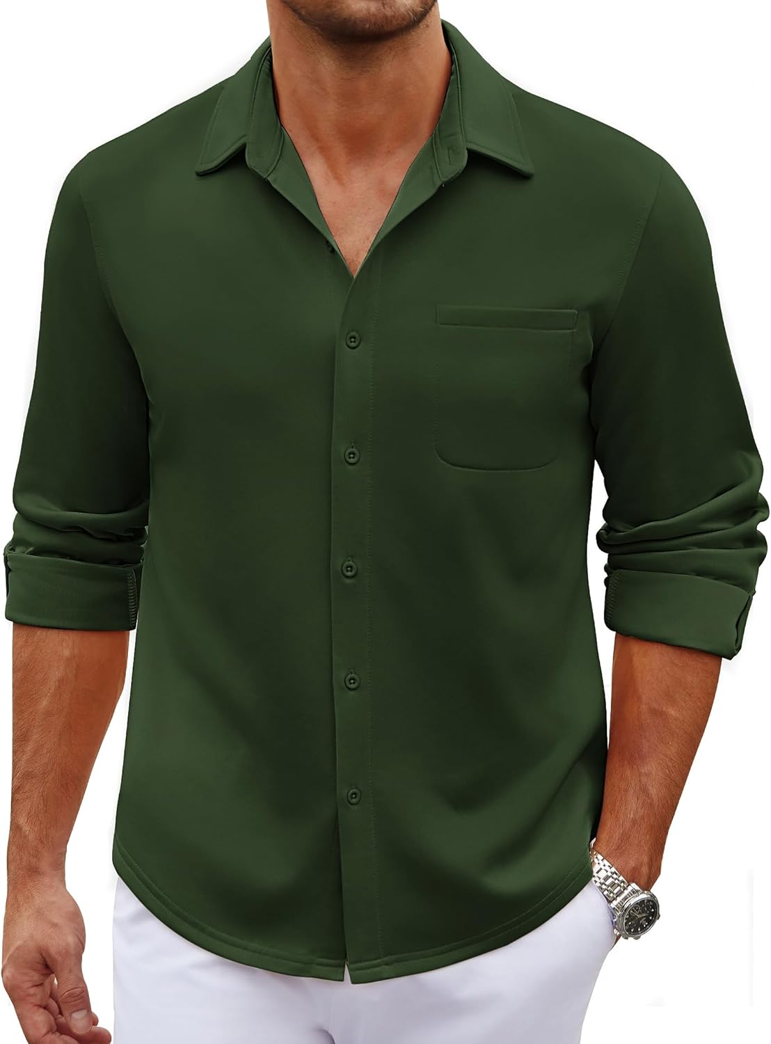 Product image of COOFANDY Men's Long Sleeve Wrinkle Free Shirt Casual Button Down Shirts Stretch Dress Shirt with Pocket