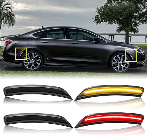 4 piezas de lámpara de marcador lateral LED con lente ahumada de repuesto para Chrysler 200 2015-2017, juego de lámparas de posición de