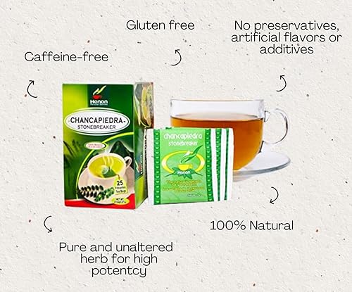 Miniatura 3 de Hanan Peruvian Secrets Té de hierbas Chancapiedra  Rompepiedras 100% natural  25 bolsas de té  Ayuda a promover la función renal normal de forma