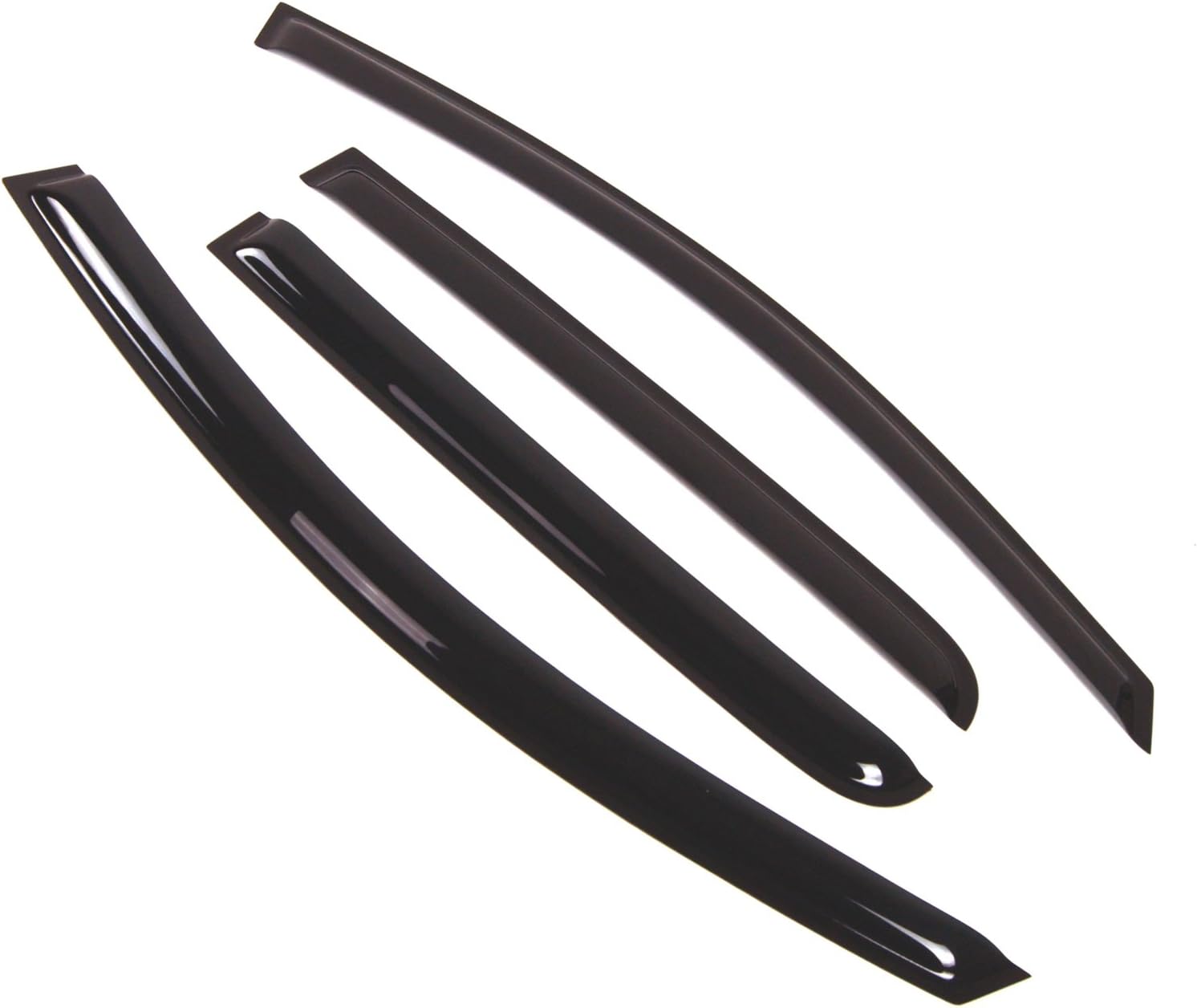 Tuningpros Window Visor Compatible with 2004-2015 Nissan Titan Crew Cab, DGWV2-358 Outside Mount Deflector Rain Guard Dark Smoke, 4 Pcs Set