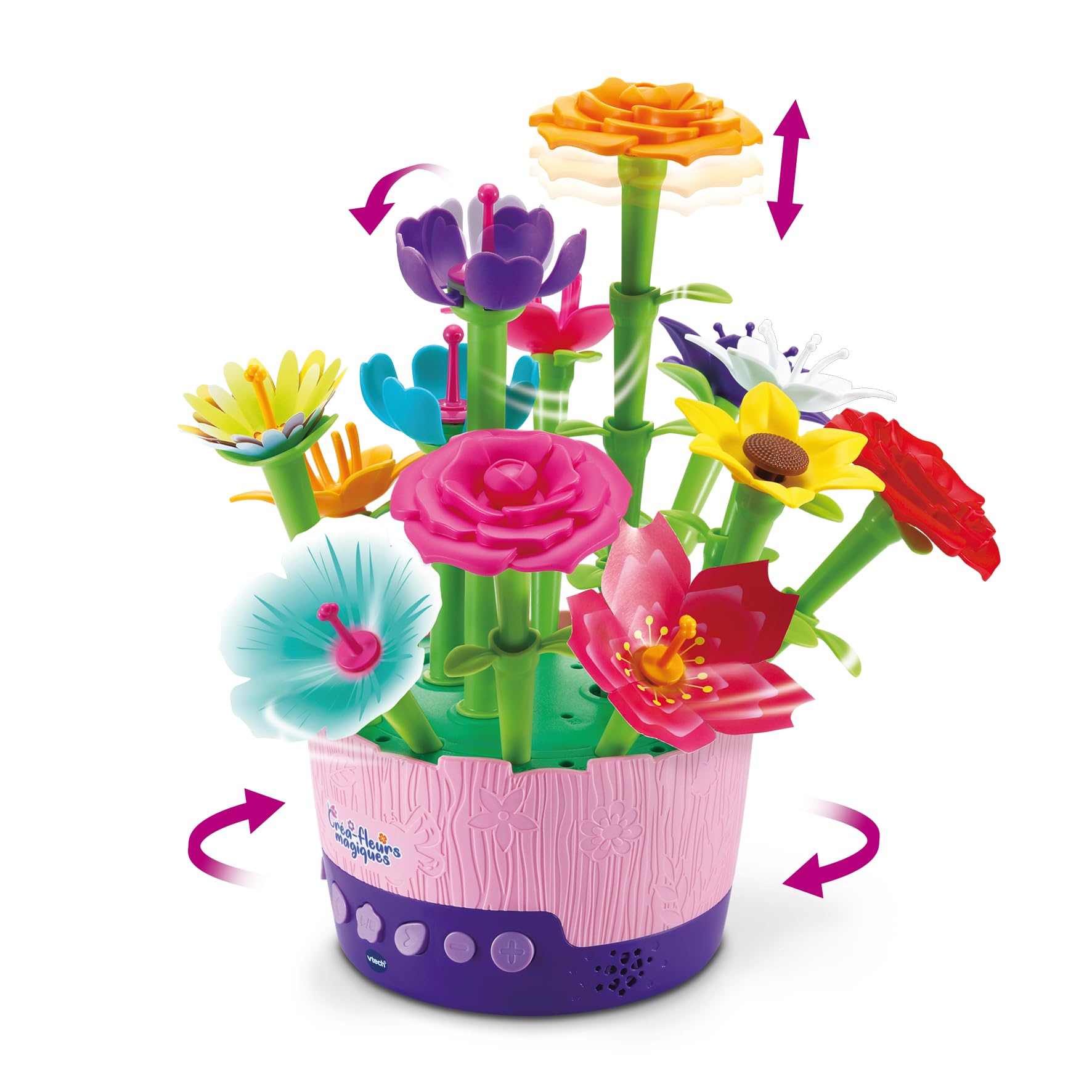 VTech - Créa-Fleurs Magiques, Atelier Créatif Enfant, Bouquet de Fleurs Musical Fabriqué avec des Matériaux Plus Durables, Loisir Créatif, Cadeau Enfant de 4 Ans à 10 Ans - Contenu en Français