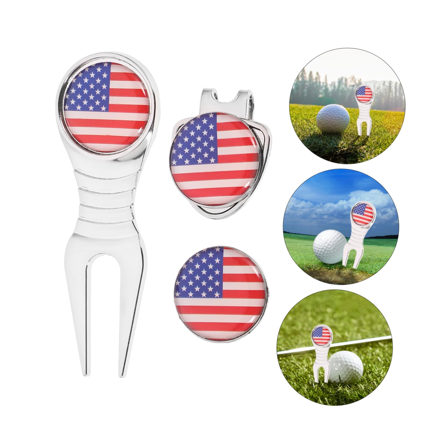 UPKOCH Tragbares Golf Divot Tool Verschleißfester Hutclip mit Premium Golf Marker Teiliges Set für Golfzubehör für