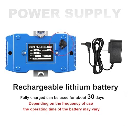 Miniatura 6 de RESHY Báscula digital de grúa de 2200 libras2,204.6 lbs, báscula colgante digital industrial resistente para granja, ciervos, ganado, fábrica,