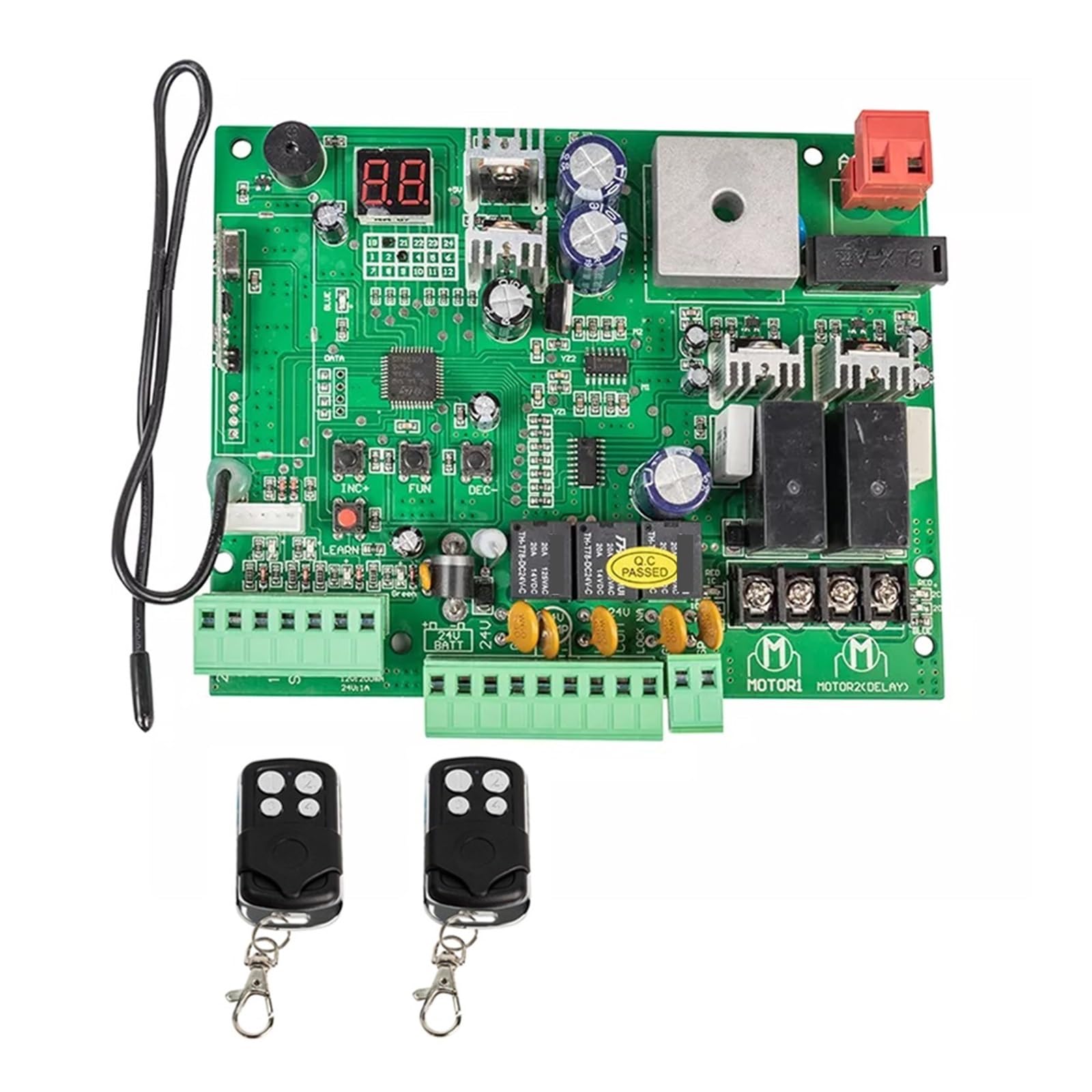 Zestaw do elektrycznego otwierania bramy, Płyta 12 V/24 V do automatycznego podwójnego ramienia urządzenie do otwierania bramy skrzydłowej Panel sterowania inteligentny System sterowania wymień okucia