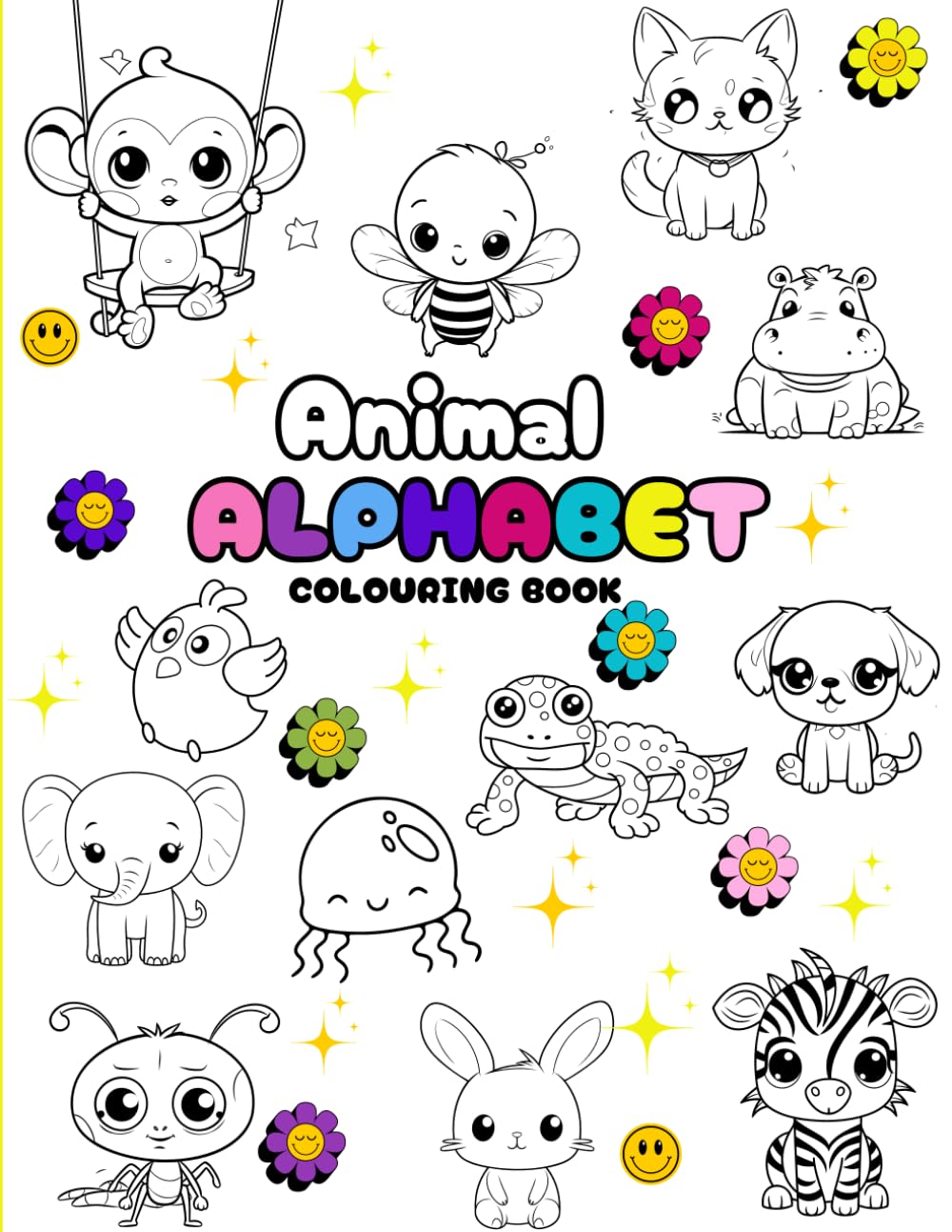Animal and insect alphabet colouring book: ABC learning for kids