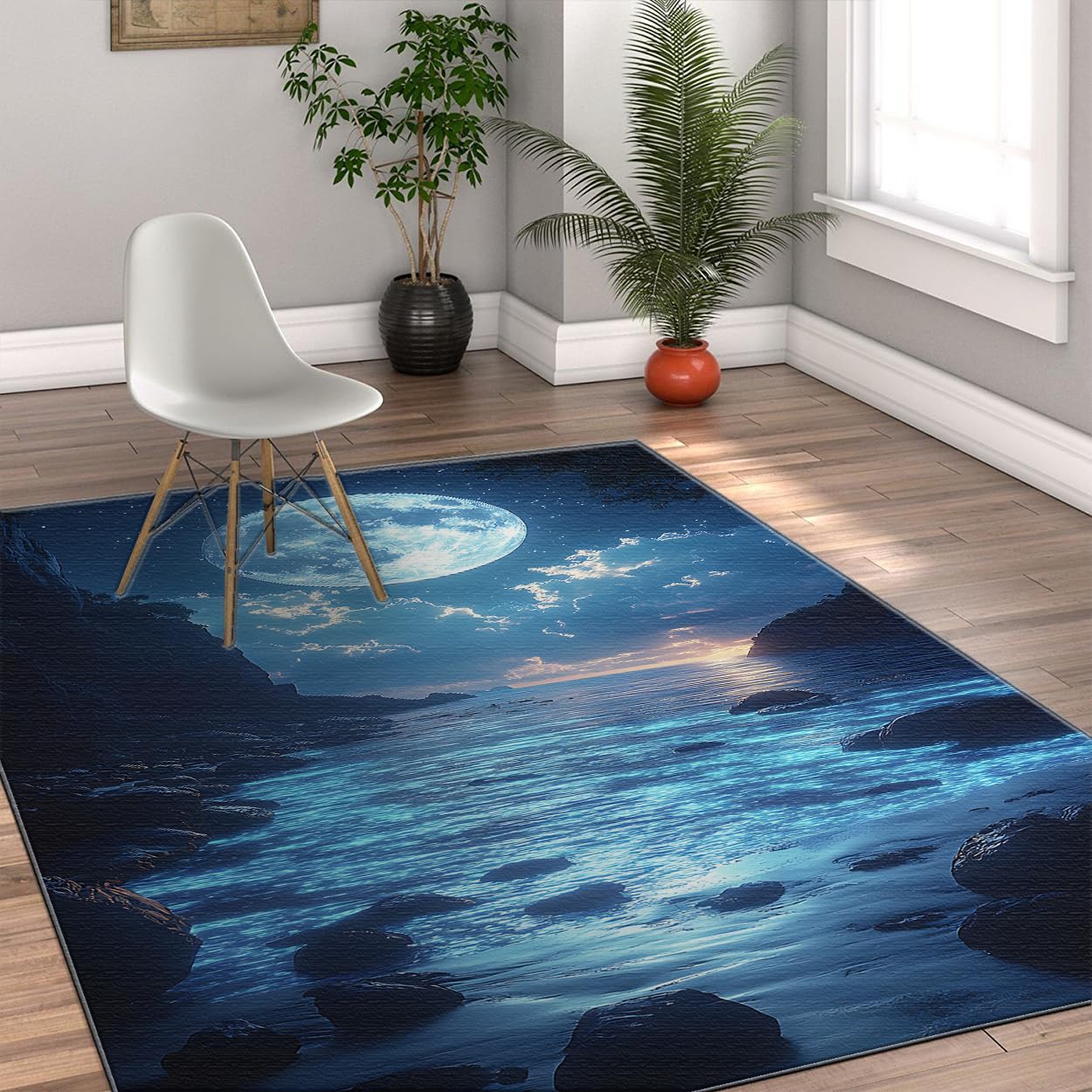 Tapis de salon doux et lavable 180x240cm motif abstrait non coulissant