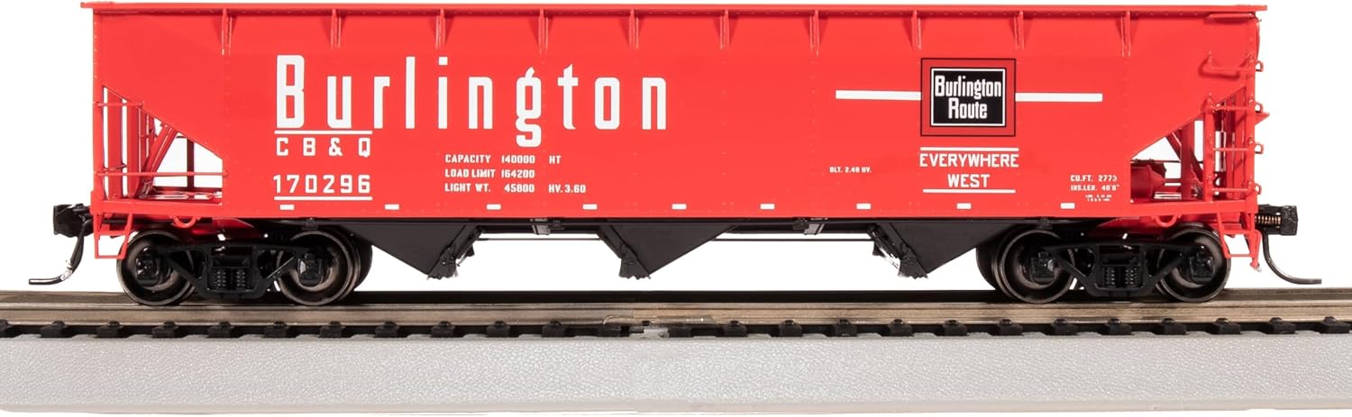 Broadway Limited 7372 AAR 70-ton Triple Hopper, CBQ, 4-Pack, HO Scale