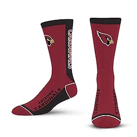 For Bare Feet NFL ARIZONA CARDINALS MVP Crew Sock Team Color Large