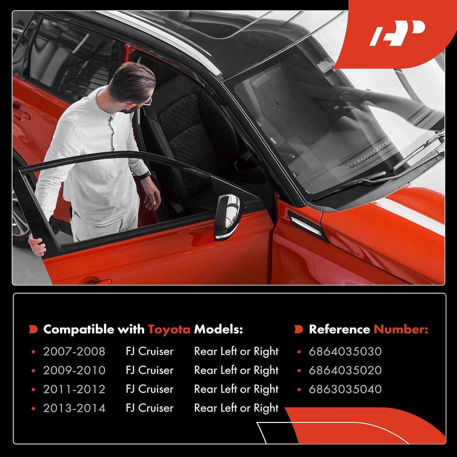 A-Premium Rear Left or Right Door Check Strap Compatible with Toyota Vehicles - FJ Cruiser 2007-2014, Replace# 6864035030, 6864035020