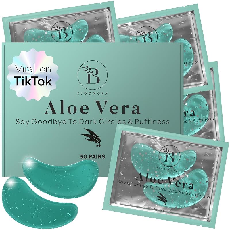BLOOMORA Adesivos para a região dos olhos com aloe vera e ácido hialurônico, 30 pares