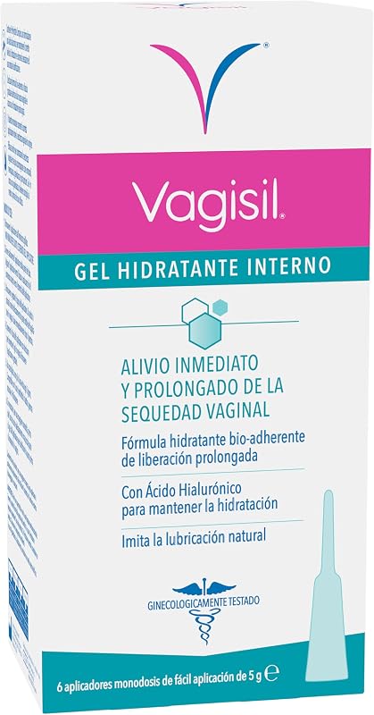 Vagisil Gel Hidratante Vaginal Interno con Ácido Hialurónico Con Aplicadores Monodosis, Hidratación Inmediata y Prolongada, Imita la Lubricación Natural 30 g (6 x 5 g)