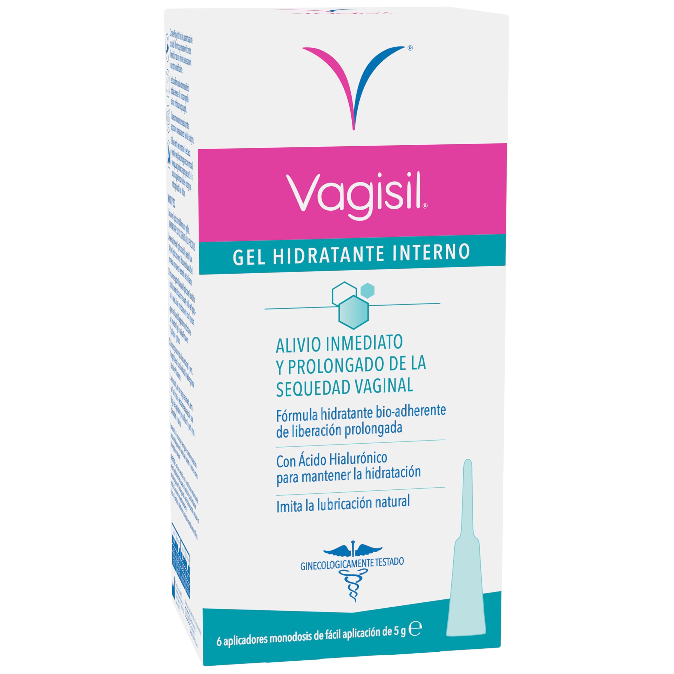 Vagisil Gel Hidratante Vaginal Interno con Ácido Hialurónico Con Aplicadores Monodosis, Hidratación Inmediata y Prolongada, Imita la Lubricación Natural 30 g (6 x 5 g)