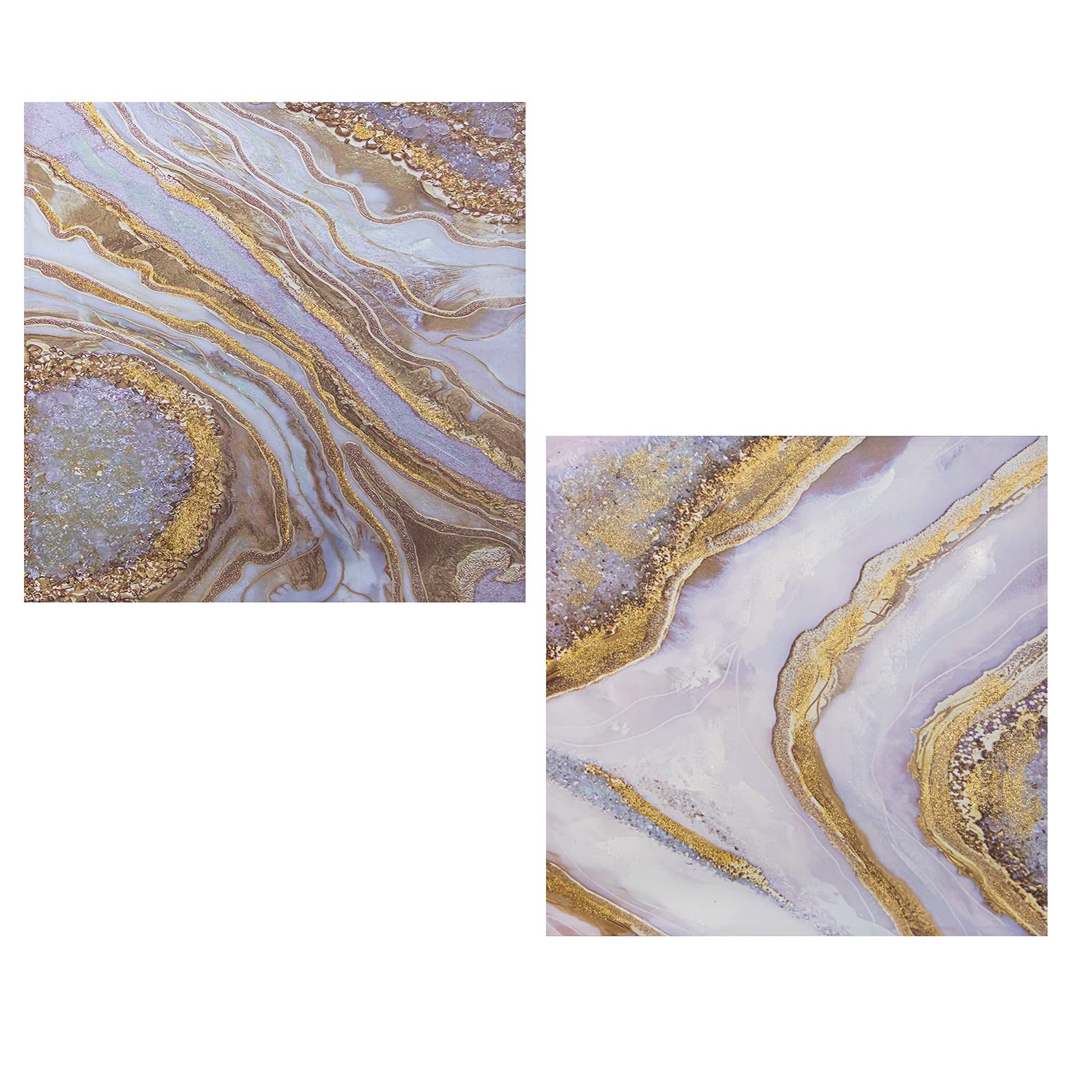 Tableau sur toile abstrait multicolore DRW carré 80x80cm en bois