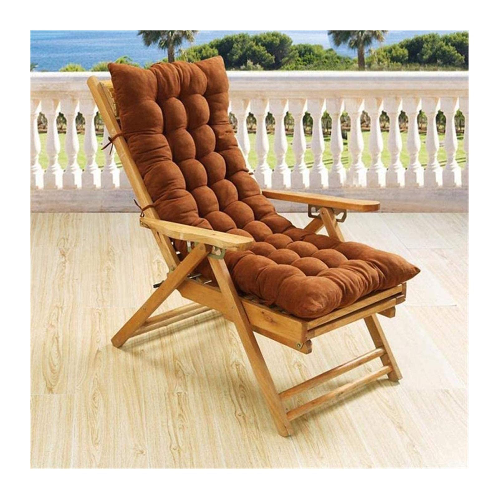 SUCADA Terrassen-Chaiselongue-Kissen, Schaukelsofa, Zero Gravity Locking, Garten, Outdoor, langes Stuhlkissen, Tatami-Matte, Fenstersitz-Matratze, Stuhlpolster, 49 x 19/61 x 19 Zoll (49 x 19 Zoll,