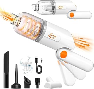 KMM Handheld Car Vacuum Cleaner, 15000Pa Vacuum Cleaner and Air Duster, 120W High Power Wet and Dry Handheld Car Vacuum Cleaner with 3-Angle Adjustable Handle, Suitable for Car, Home, Office, Pets
