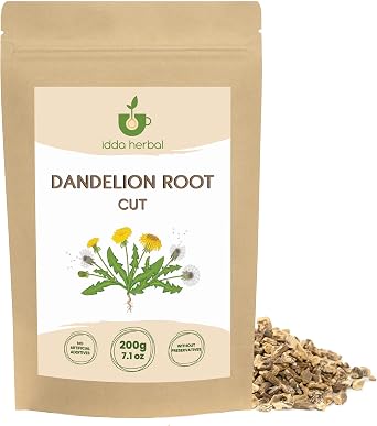 IDDA Herbal Dandelion Root Tea 200g 7.1 oz, Dried and Cut Dandelion Root Pieces, Loose Tea