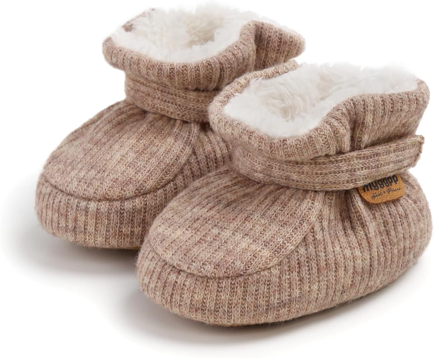 Baby Boys Girls Thermal Cotton Booties Non Skid Soft Sock Boots Infant Slippers Newborn First Walker Crib Shoes Apricot 11CM